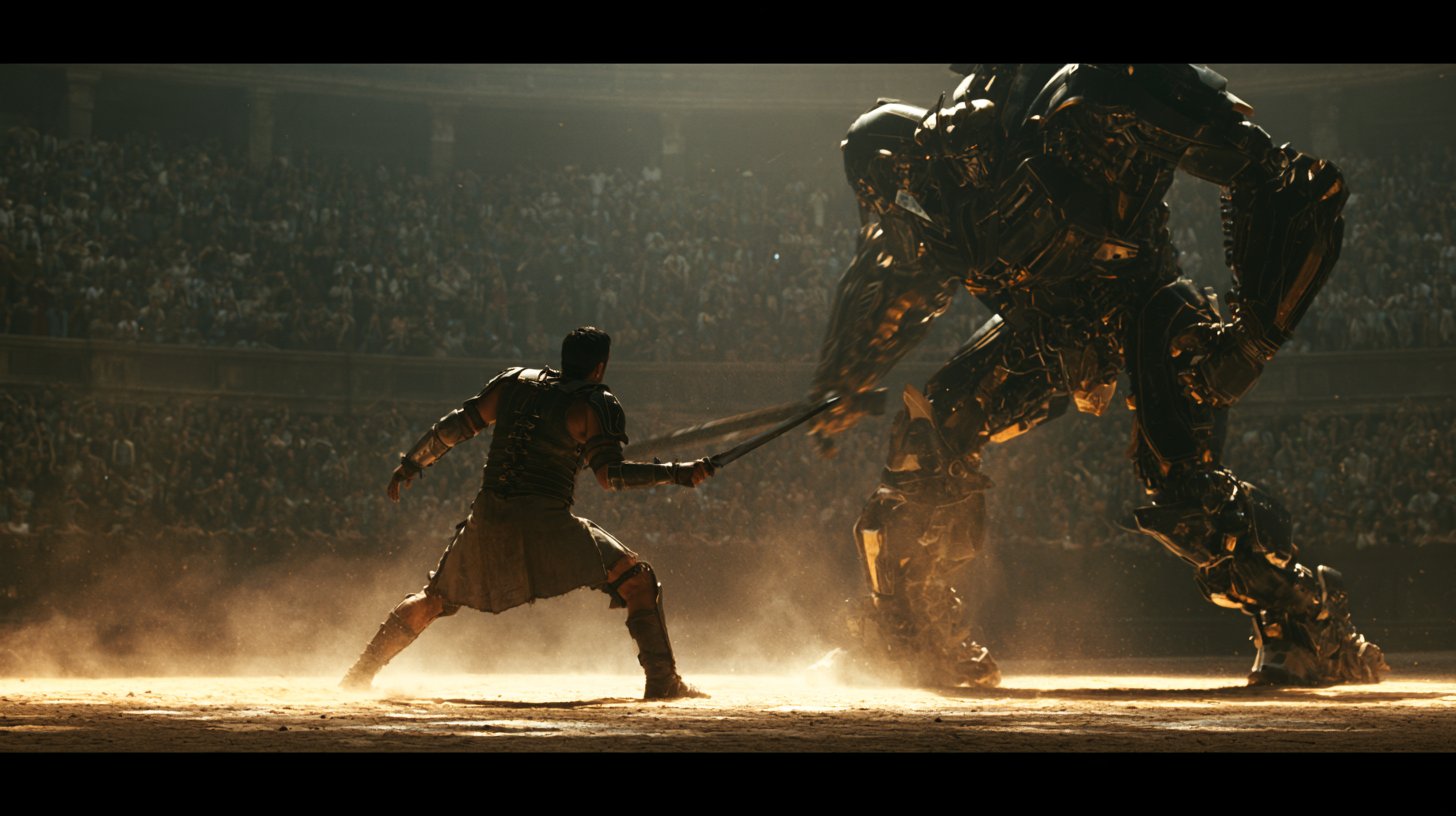 Human champion versus combat automaton
