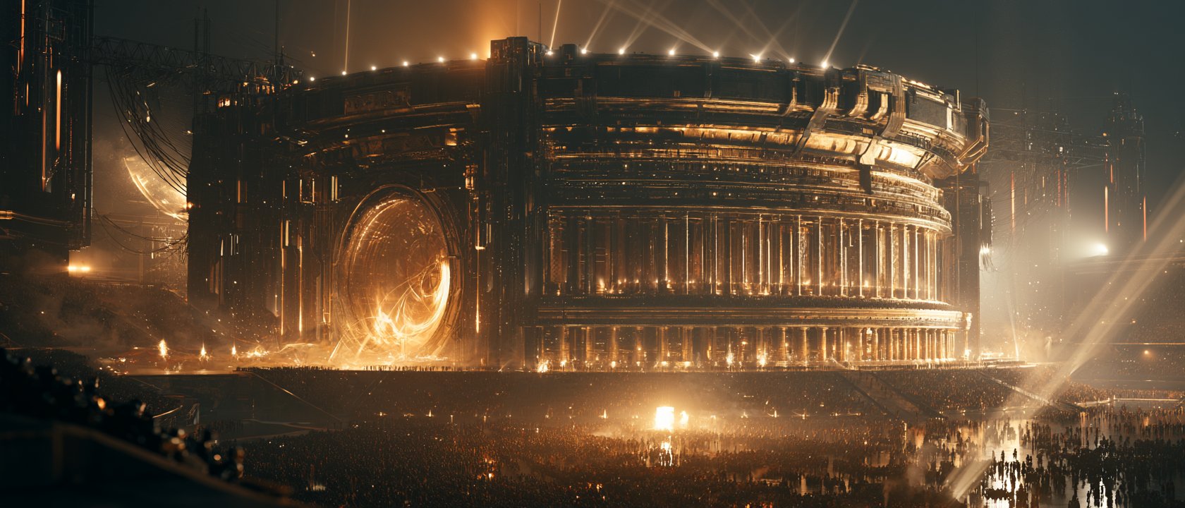 New Rome arena city at night